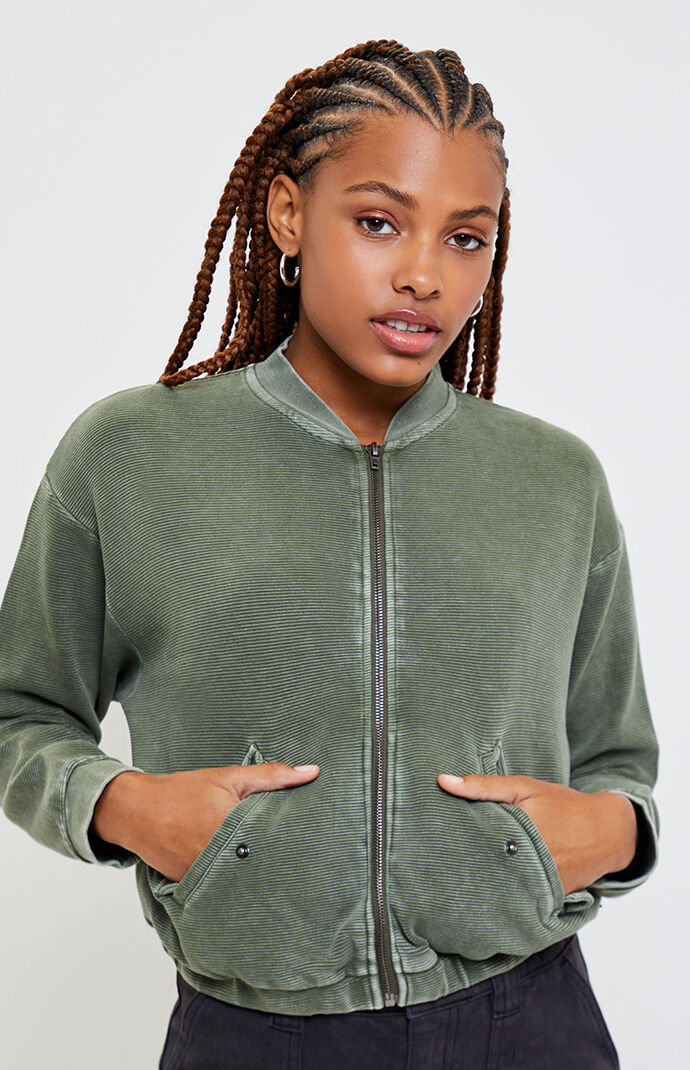 RVCA Womens Flock Ribbed Bomber Jacket